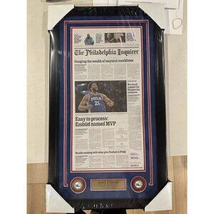 Joel Embiid Philadelphia Inquirer Most Valuable Player MVP Cover Framed 76ers